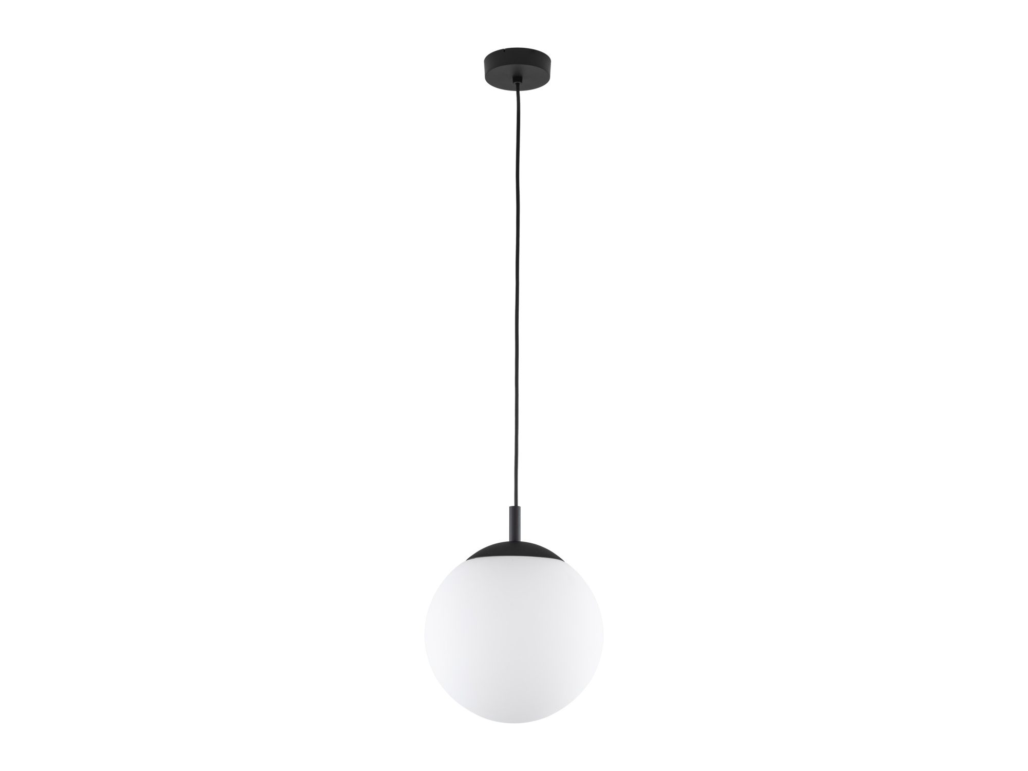 Lampa wisząca Esme z dużym białym kulistym kloszem ze szkła 30 cm