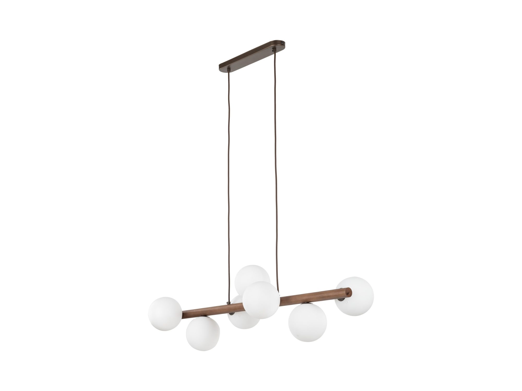 Lampa wisząca Estera orzech z białymi kloszami