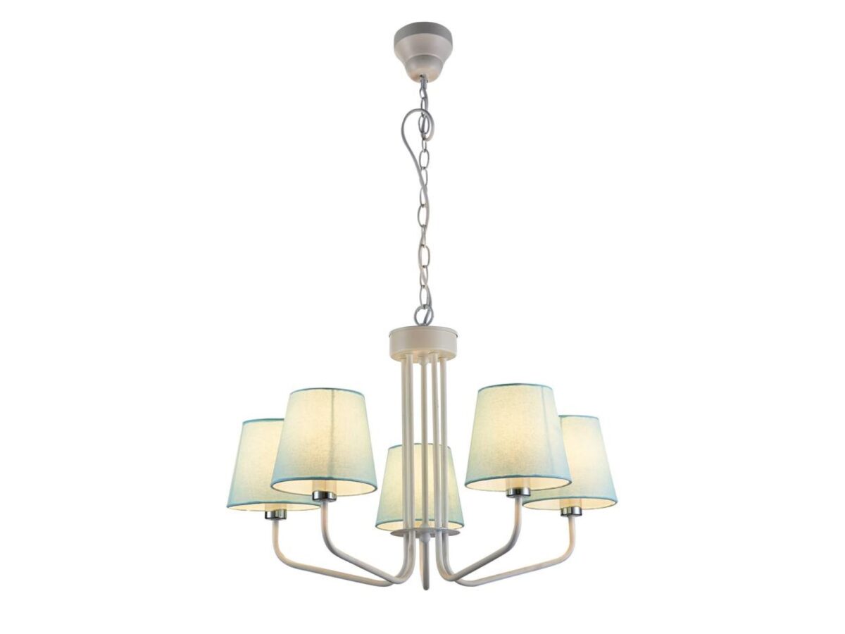 Lampa wisząca Evadia 5-punktowa z abażurami 72 cm