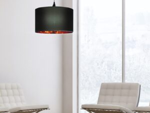 Miniaturka 1 - Lampa wisząca Evalina z ciemnym abażurem w aranżacji