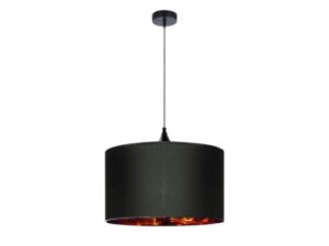 Miniaturka 2 - Lampa wisząca Evalina z czarnym abażurem i metalicznym wnętrzem