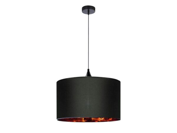 Lampa wisząca Evalina z czarnym abażurem i metalicznym wnętrzem