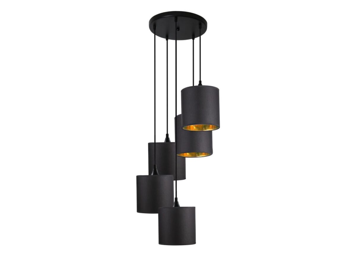 Lampa wisząca Evalina 40 cm 5-punktowa czarna