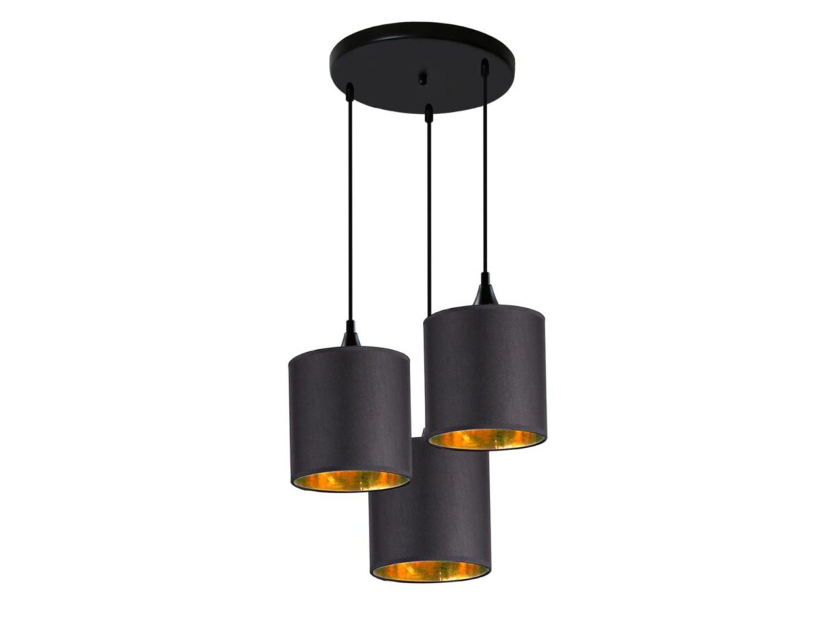 Lampa wisząca 3-punktowa Evalina 40 cm czarna