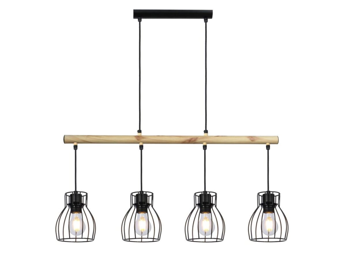 Lampa wisząca Evatena czarna 4-punktowa E27