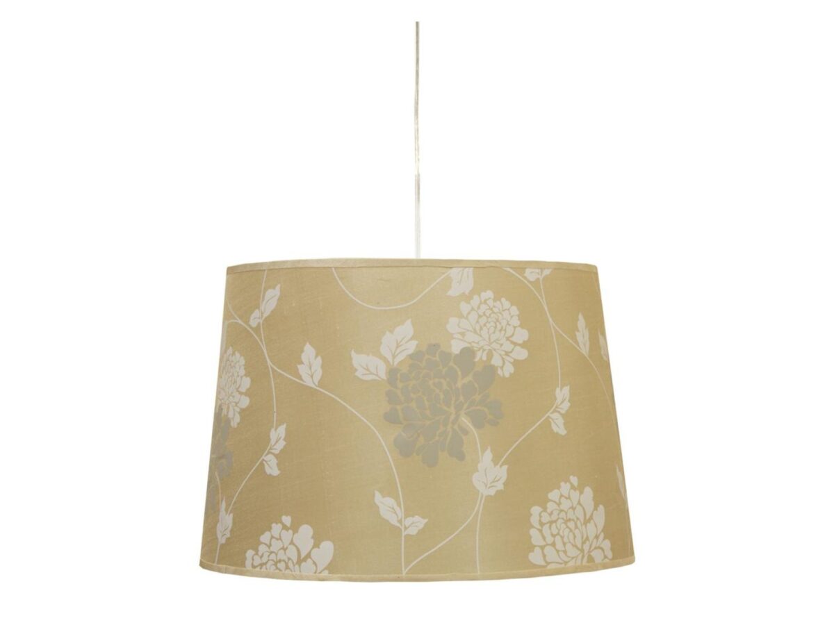 Lampa wisząca Evedora E27 35 cm biała z roślinnym abażurem
