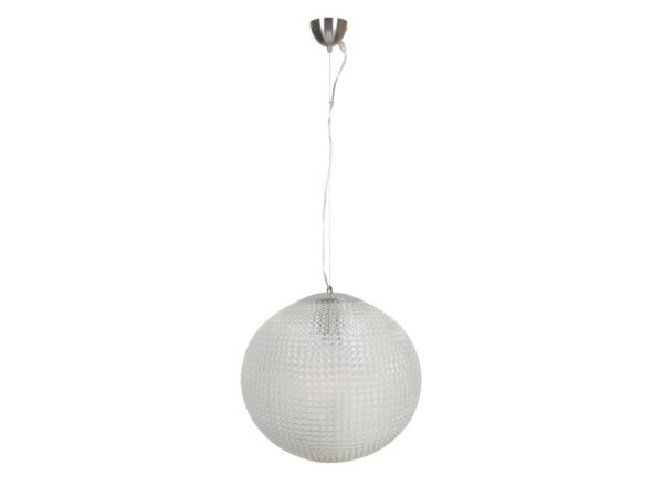 Lampa wisząca Evetora z dużym przezroczystym kulistym kloszem ze szkła strukturalnego