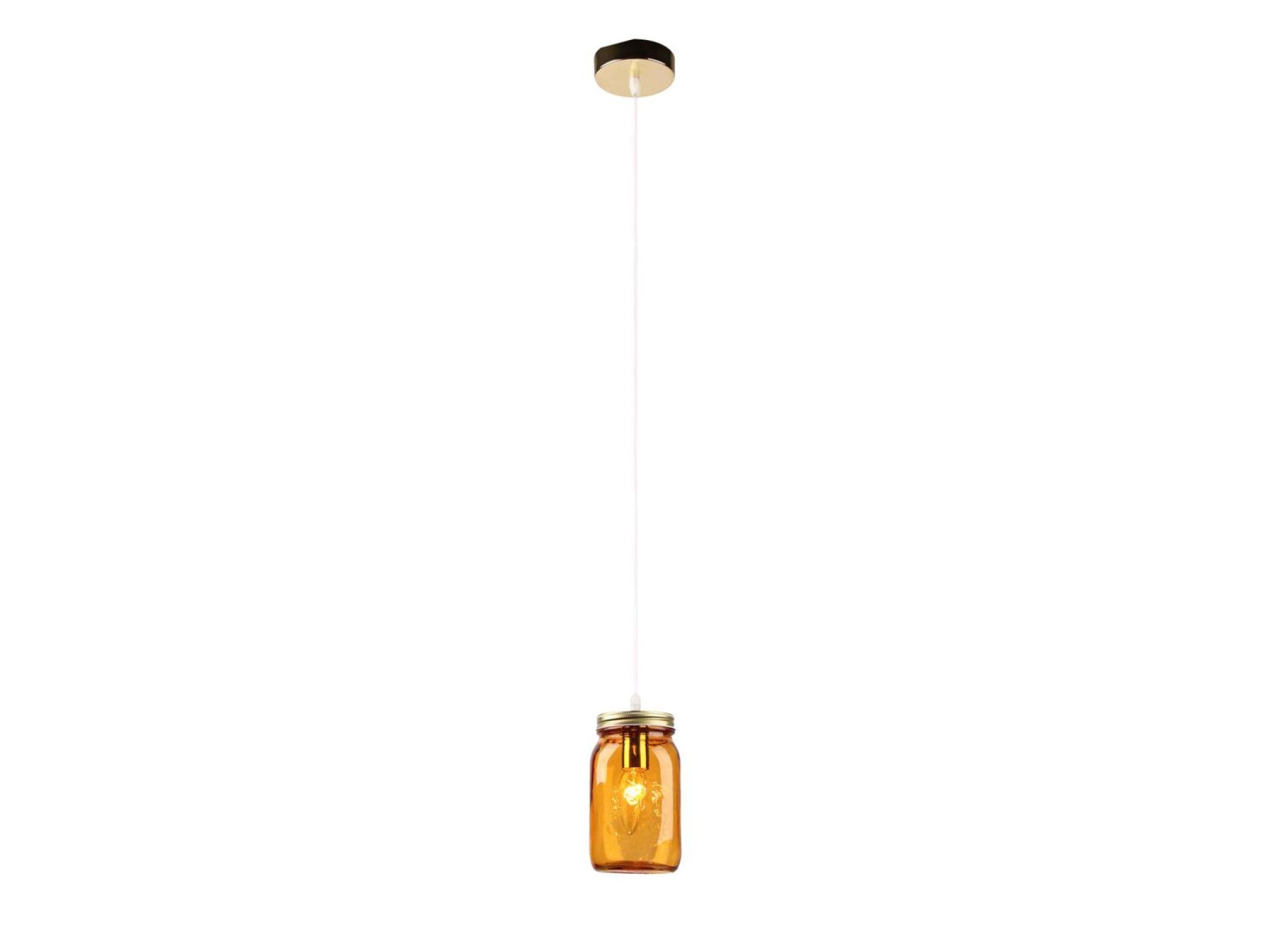 Lampa wisząca Evimena z pomarańczowym szklanym kloszem