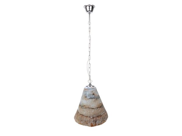 Lampa wisząca Evomona z marmurkowym szklanym kloszem na łańcuchu