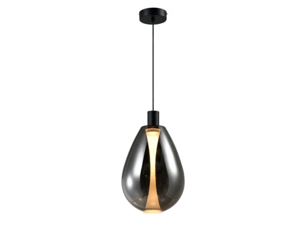 Lampa wisząca Evorena 30 cm przydymiona na białym tle