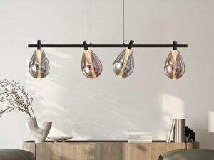 Miniaturka 1 - Lampa wisząca Evorena z czterema kloszami – aranżacja pierwsza