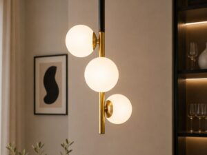 Miniaturka 3 - Lampa Evosano czarno złota świecąca z bliska