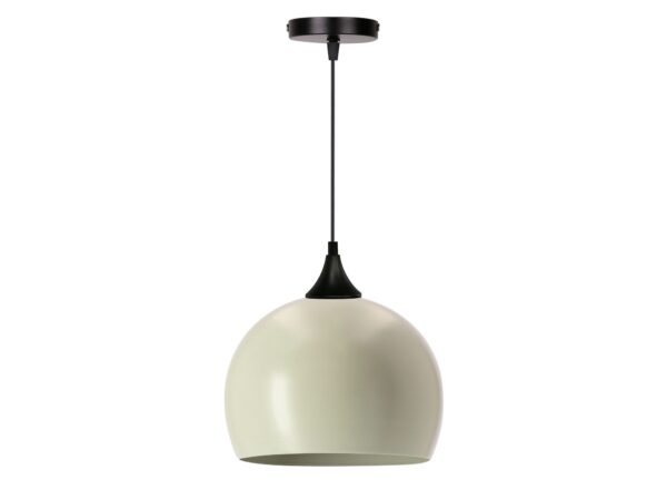 Lampa wisząca Falado z czarnym zawieszeniem i oliwkowym aluminiowym kloszem