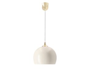 Miniaturka 2 - Lampa wisząca Falado ze złotą rozetą i kremowym półkolistym kloszem