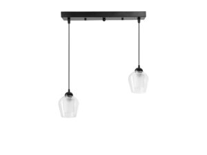 Miniaturka 2 - Lampa wisząca Faletano czarna dwa szklane klosze piaskowane