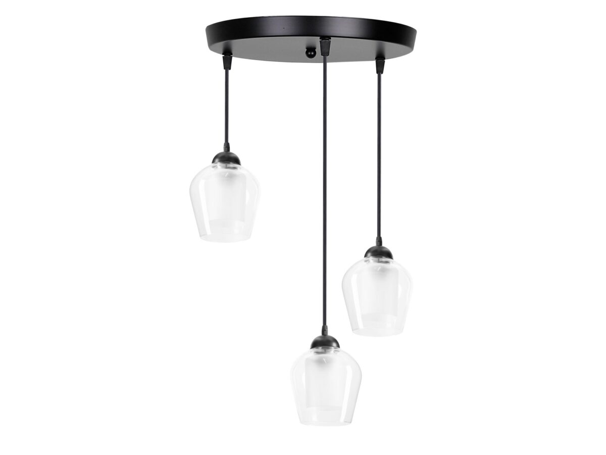 Lampa wisząca Faletano czarna 3-punktowa E27 38 cm