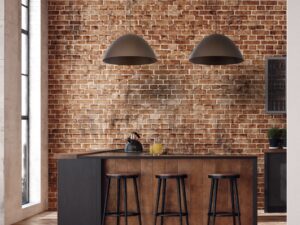 Miniaturka 5 - Lampa wisząca Faro 50 cm w kolorze brązowym w aranżacji wnętrza