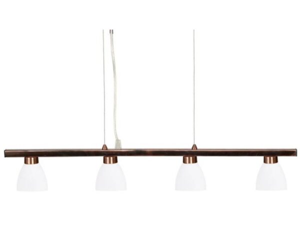 Lampa wisząca Felereta miedziana z czterema białymi kloszami G9