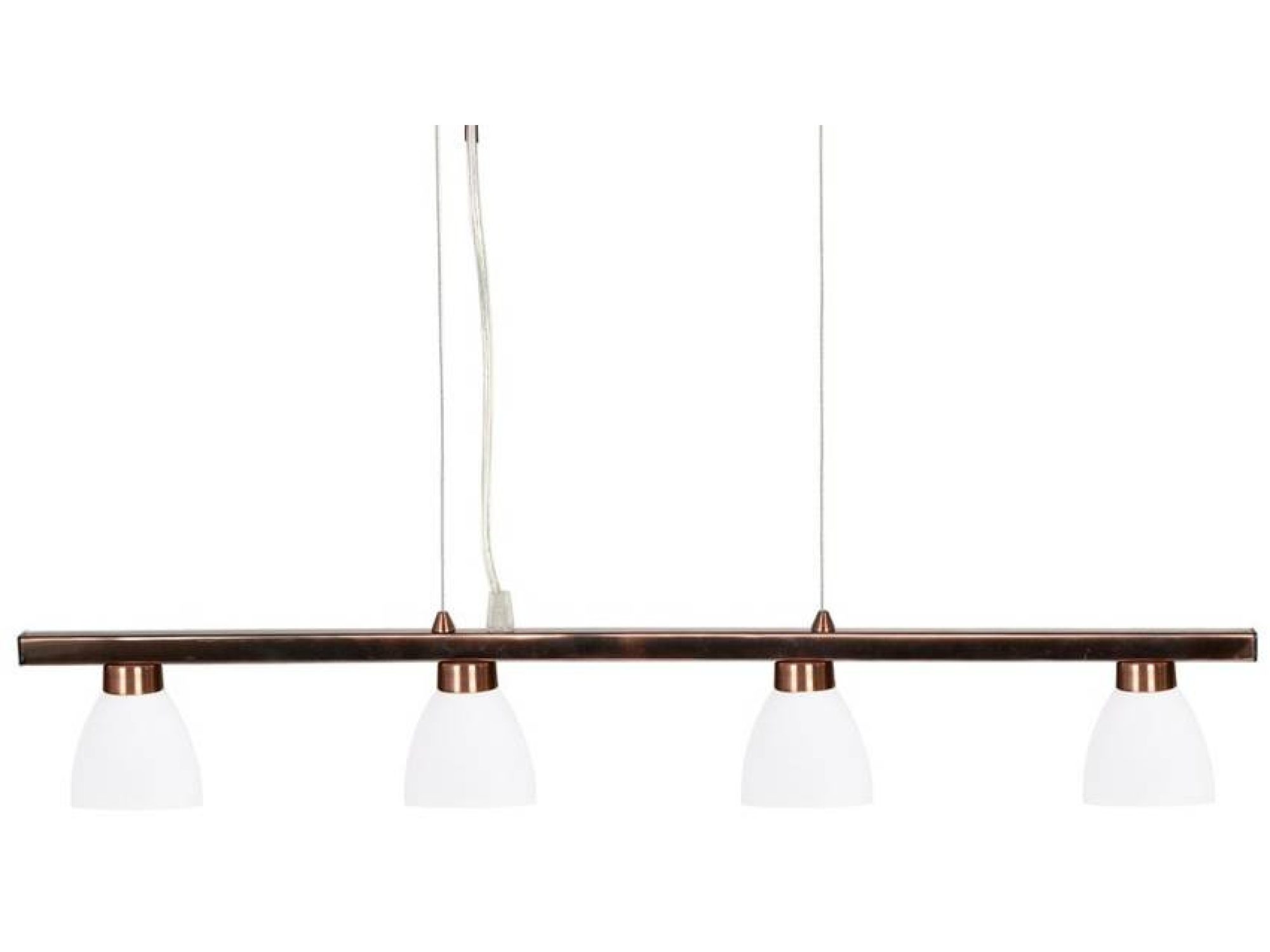 Lampa wisząca Felereta miedziana z czterema białymi kloszami G9