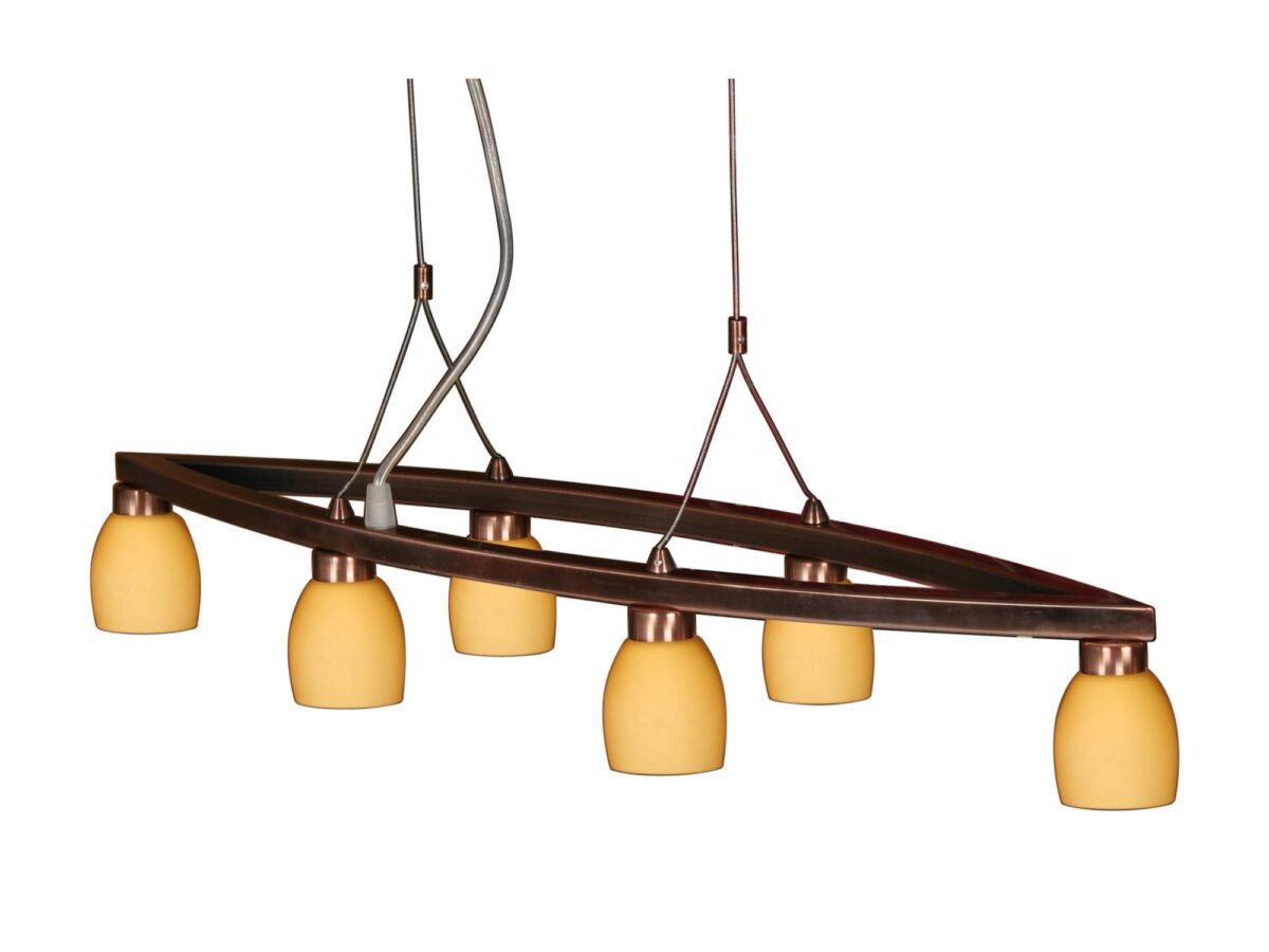 Lampa wisząca Felereta 6-punktowa 64 cm miedź