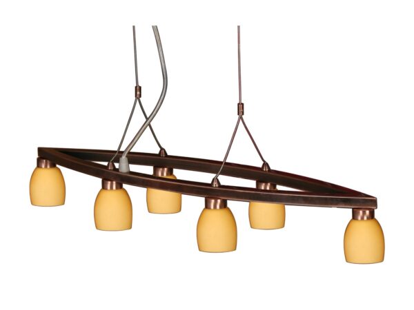 Lampa wisząca Felereta 6-punktowa 64 cm miedź