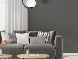 Miniaturka 1 - Lampa wisząca Feleria czarna w aranżacji wnętrza