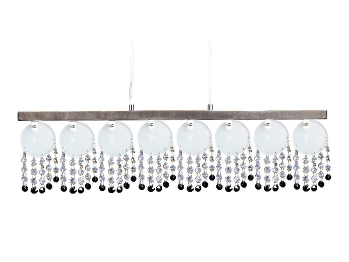 Lampa wisząca Fenarino nikiel mat z kryształkami 8 × G4