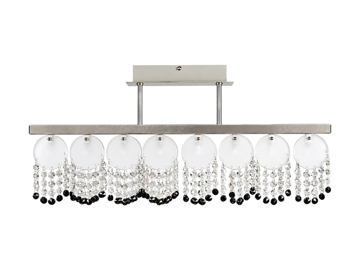 Lampa sufitowa Fenarino 60 cm nikiel mat z kryształkami 8 × G4