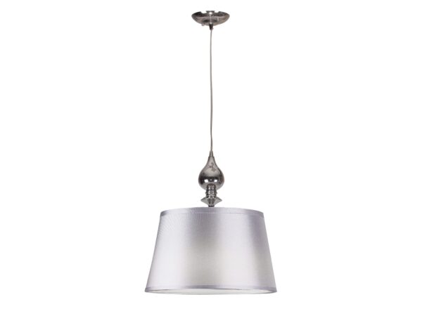 Lampa wisząca Fenetano z srebrnym abażurem i chromowanym zawieszeniem