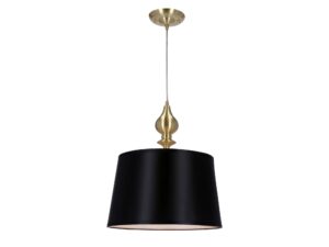 Miniaturka 2 - Lampa wisząca Fenetano złota satynowa z czarnym abażurem 35 cm