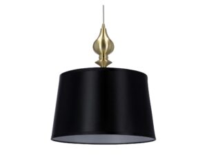 Miniaturka 1 - Lampa wisząca Fenetano złota satynowa z czarnym abażurem 35 cm – zdjęcie 2