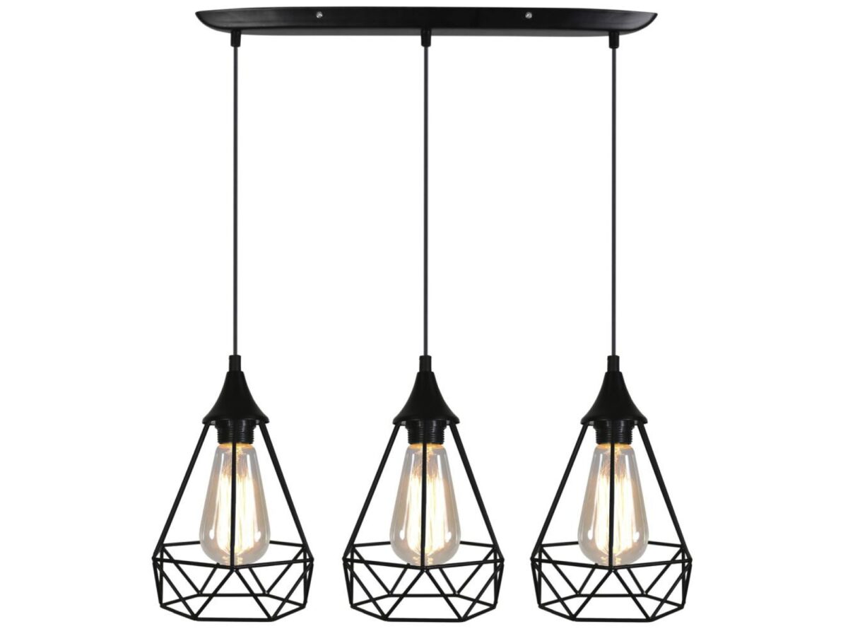 Lampa wisząca 3-punktowa Fenimia 65 cm czarna listwa