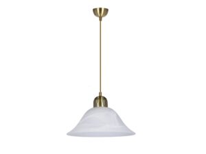 Miniaturka 3 - Lampa wisząca Fenota patyna z białym alabastrowym kloszem 31 cm