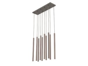 Miniaturka 1 - Lampa wisząca Ferro Listwa 10-punktowa w kolorze ciemnego brązu na białym tle