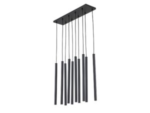 Miniaturka 6 - Lampa wisząca Ferro Listwa 10-punktowa, czarna, pełny widok na białym tle