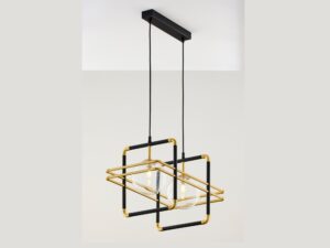 Miniaturka 2 - Lampa wisząca Fiori dwupunktowa z przezroczystymi szklanymi kloszami, widok całości