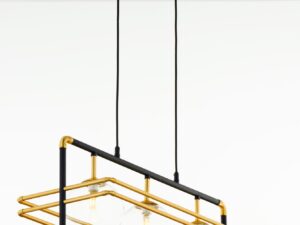 Miniaturka 5 - Lampa wisząca Fiori 3-punktowa z przezroczystym szkłem, widok pod kątem