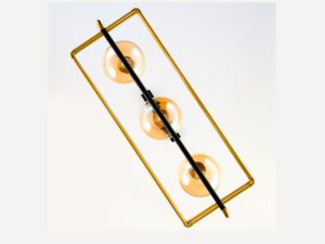 Miniaturka 6 - Lampa wisząca Fiori 3-punktowa z bursztynowym szkłem, widok na konstrukcję z góry