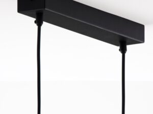 Miniaturka 6 - Lampa wisząca Fiori, czarna prostokątna rozeta i dwa przewody, zbliżenie