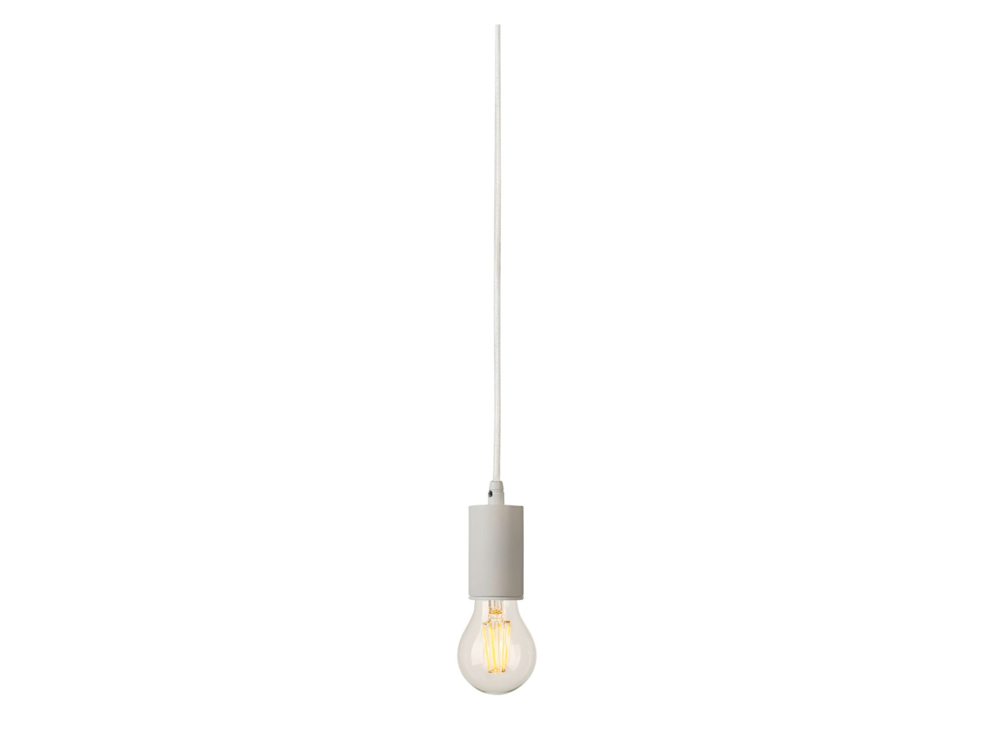 Lampa wisząca Fitu biała wizualizacja z żarówką E27