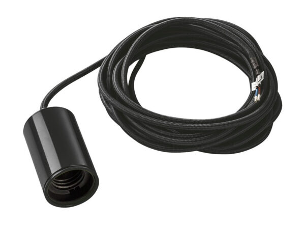Lampa wisząca Fitu czarna oprawka E27 z przewodem 5 m