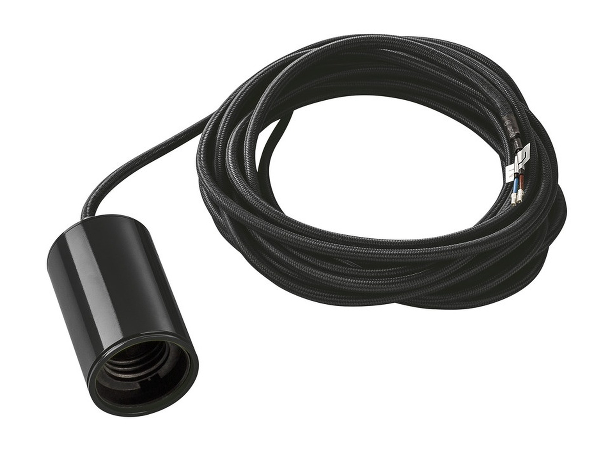 Lampa wisząca Fitu czarna oprawka E27 z przewodem 5 m