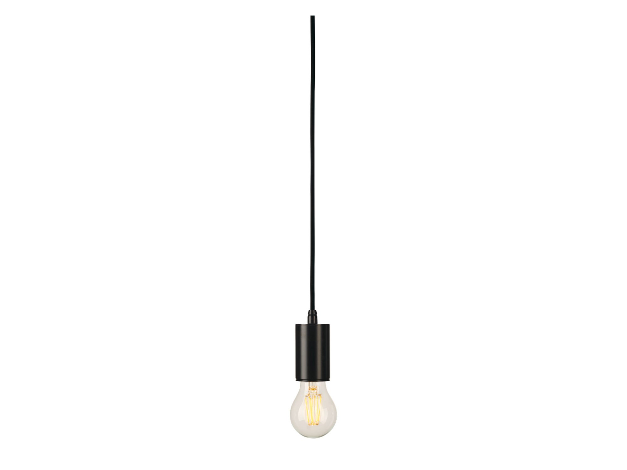 Lampa wisząca Fitu czarna wizualizacja z żarówką E27