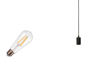 Miniaturka 2 - Lampa wisząca Fitu Lamp Set czarna 2700 K z żarówką E27 do szyny 3-fazowej