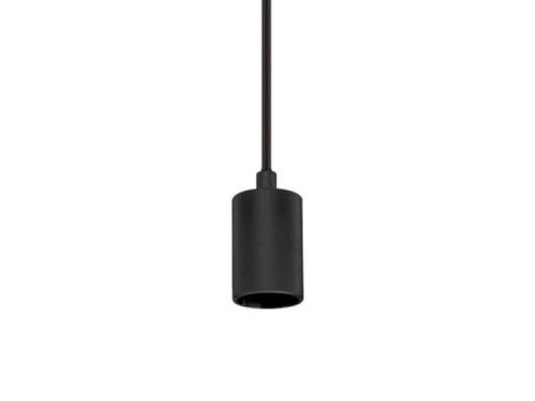 Czarna lampa wisząca Fitu Lamp Set, oprawka E27 na długim przewodzie