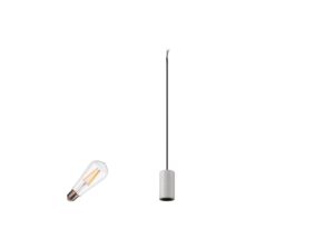 Miniaturka 5 - Lampa wisząca Fitu Lamp Set szara z kamienną oprawką i rozetą sufitową
