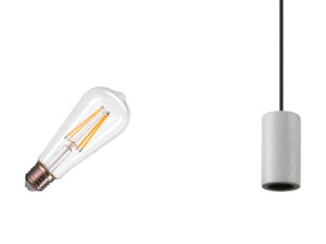 Miniaturka 2 - Lampa wisząca Fitu Lamp Set szara z kamienną oprawką i rozetą sufitową