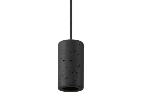 Lampa wisząca Fitu PD E27 czarna, kamienna oprawka z przewodem, bez rozety i żarówki