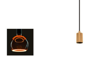 Miniaturka 1 - Lampa wisząca Fitu Lamp Set Ribbed złota Globe 150 do szyny 3-fazowej