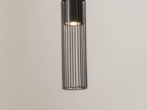 Miniaturka 1 - Czarna lampa wisząca Fobia 1 ze świecącym źródłem w stalowej tubie